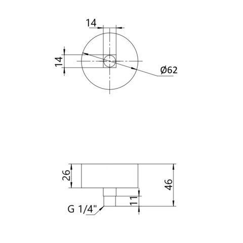 Манометр із гліцерином Thermo Alliancе Forte 10 бар, 1/4"З, нижнє підключення TAF170G10B SD00053545 фото