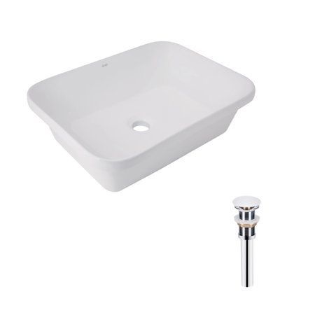 Комплект Qtap Scorpio: Раковина врізна прямокутна 510х390х145 мм White + Донний клапан PU02 SD00053414 фото