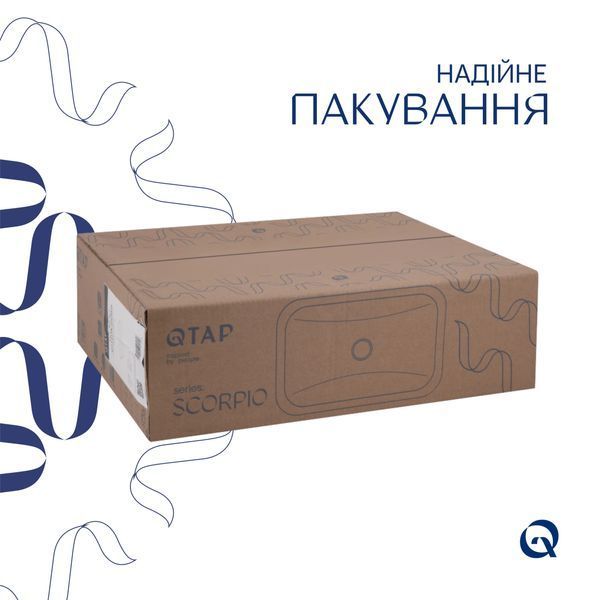 Комплект Qtap Scorpio: Раковина врізна прямокутна 510х390х145 мм White + Донний клапан PU02 SD00053414 фото