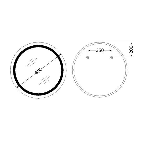 Дзеркало Lidz Aria R800 з LED-підсвічуванням Touch, з антизапотіванням, з димером, рег. яскравості LD78LR800 SD00052338 фото