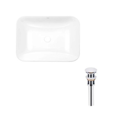 Комплект Qtap Scorpio: Раковина врізна прамокутна 615х390х150 мм White + Донний клапан PU02 SD00053415 фото