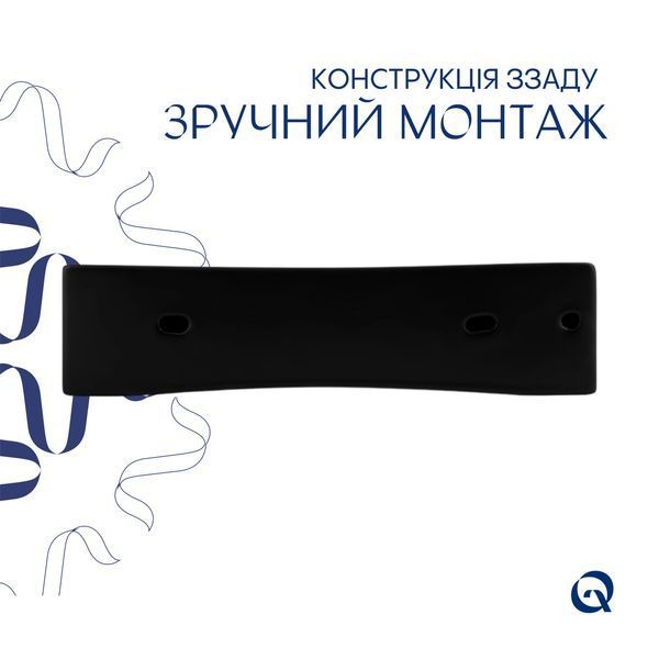 Комплект Qtap Nando LT: Раковина підвісна прамокутна 500х420х130 мм Matt Black + Донний клапан PU03O SD00053446 фото