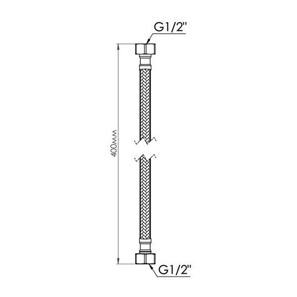 Шланг для води Thermo Alliance Standart 40 см NYLON 1/2"x1/2" ВВ TAS387W40 SD00052977 фото