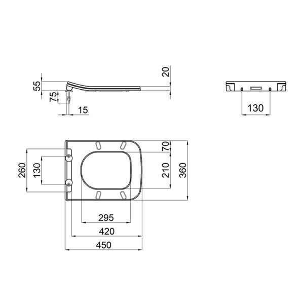 Сидіння для унітаза Qtap (Crow 520,640) з мікроліфтом Slim QT0599SC2170W SD00038756 фото