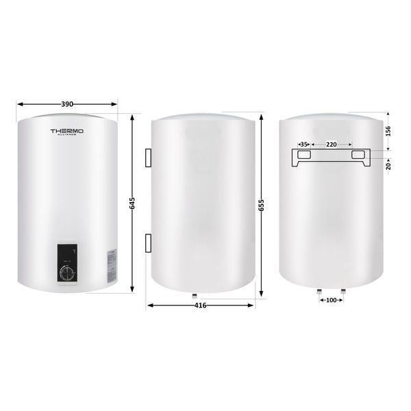 Водонагрівач електричний Thermo Alliance 50 л вертикальний, сухий ТЕН 2,0 кВт D50V20J2(D)K SD00042039 фото