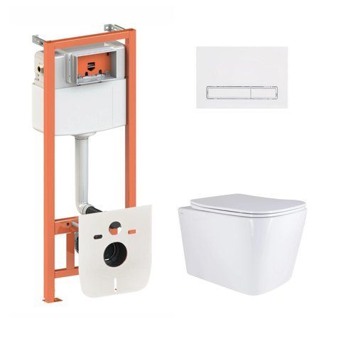Готове рішення Qtap для ванної кімнати: підвісний унітаз Tern Ultra Quiet 525x345x360 + комплект інсталяції Nest 4 в 1 (лінійна клавіша White) SD00053635 фото