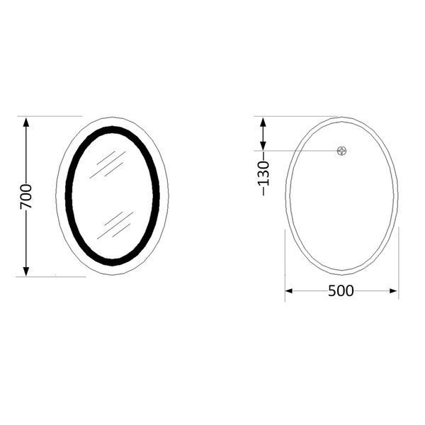 Дзеркало Lidz Vida 700х500 з LED-підсвічуванням Touch, з антизапотіванням, з димером, рег. яскравості LD78LF5070 SD00052340 фото