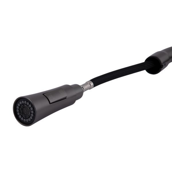 Змішувач для кухні Qtap Vlasta New з висувним виливом QTVLA344GMB45647 Gunmetal Black PVD SD00051771 фото