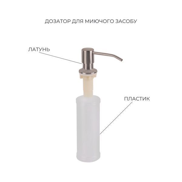 Комплект Lidz Handmade H5050H Мийка для кухні інтегрована Decor Honeycomb у комплекті з дозатором + Lidz K01G Корзина для кухонної мийки SD00055250 фото