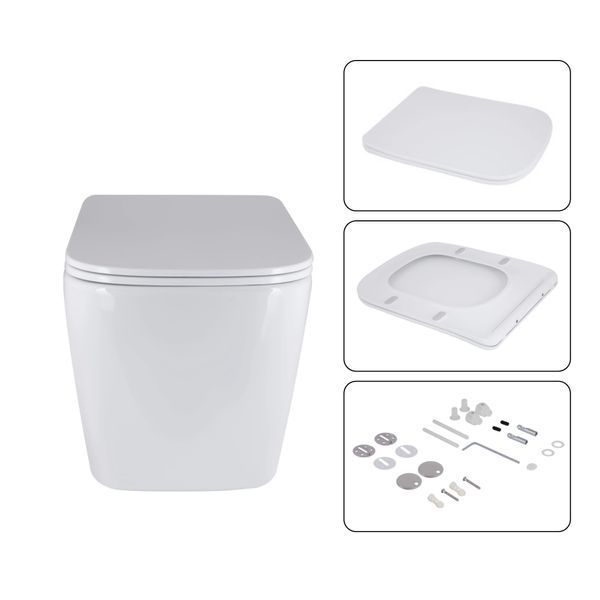 Готове рішення Qtap для ванної кімнати: підвісний унітаз Tern Ultra Quiet 525x345x360 + комплект інсталяції Nest 4 в 1 (лінійна клавіша White) SD00053635 фото