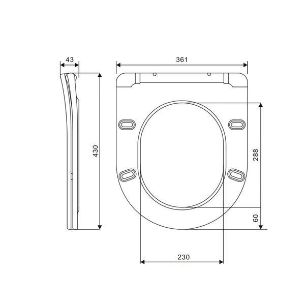 Сидіння для унітаза Qtap (Jay 490, Swan 490) з мікроліфтом Slim QT99SC6106W SD00052113 фото