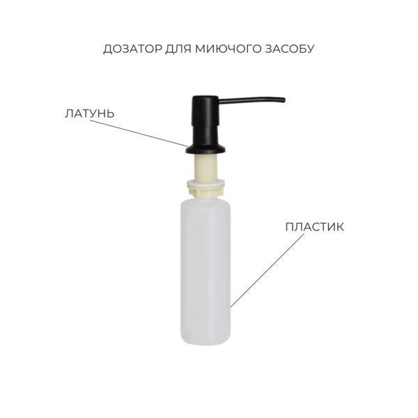 Комплект Lidz Handmade H5050HB Мийка для кухні інтегрована Decor Black PVD Honeycomb у комплекті з дозатором + Lidz LIDZK01B Корзина для кухонної мийки SD00055251 фото