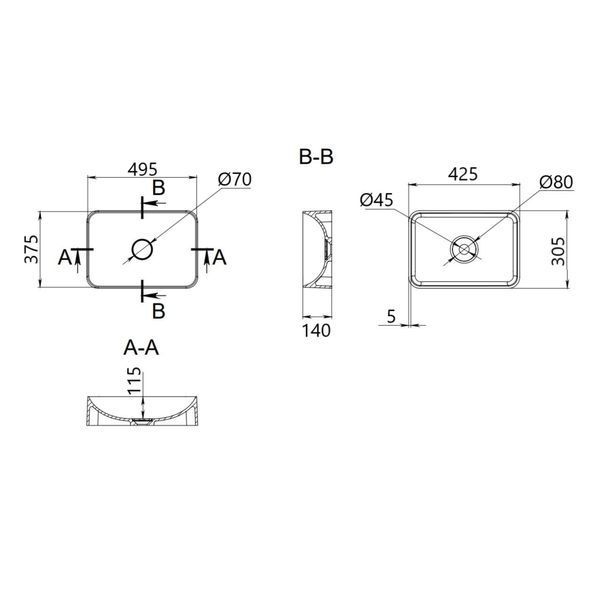 Раковина-чаша Qtap Cardinal 500х380х140 мм White QT04116302W SD00053606 фото