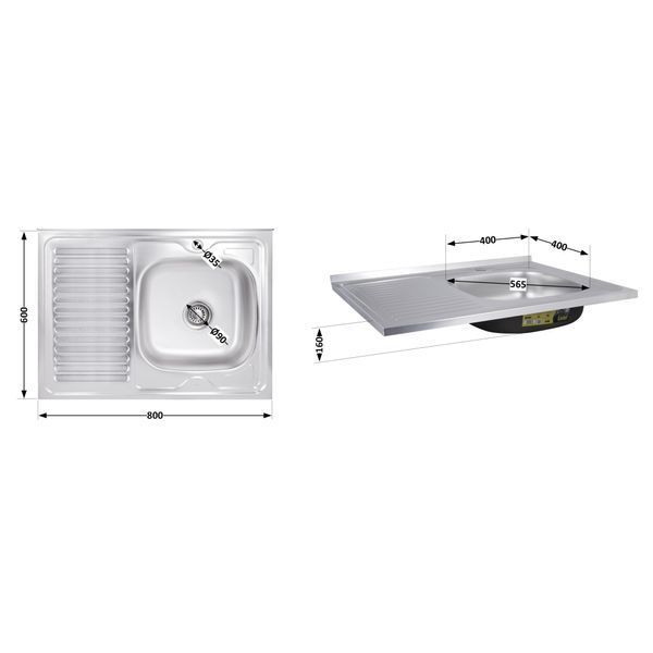 Кухонна мийка Brinex 6080-R 0,6 мм Satin (BRIN6080RSAT06) SD00054109 фото