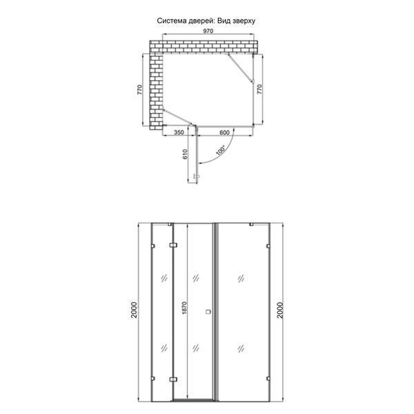 Душова кабіна Qtap Capricorn CRM1018RC6 100х80 см, скло Clear 6 мм, CalcLess, без піддона SD00039711 фото