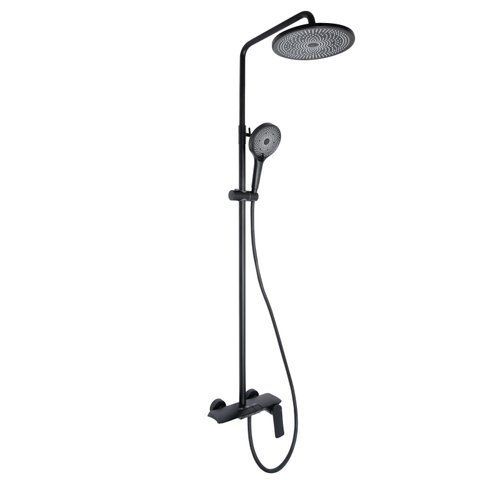 Душова система універсальна Qtap Slavonice на три споживача (з виливом) QTSLA111BLM45906 Black Matt SD00052030 фото