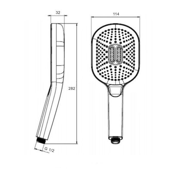Лійка для ручного душу Qtap Rucni 140*110 мм QTRUC125BLM45961 Black Matt SD00052085 фото
