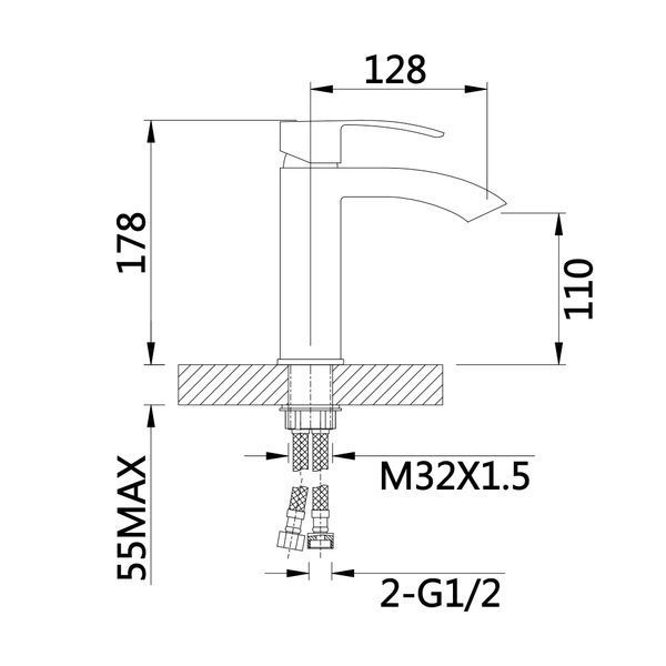 Змішувач для раковини Qtap Swan Cascada QTSWA270CRM45564 Chrome SD00051688 фото