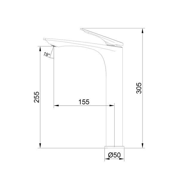 Змішувач для раковини Qtap Vlasta New високий QTVLA269GMB45653 Gunmetal Black PVD SD00051777 фото