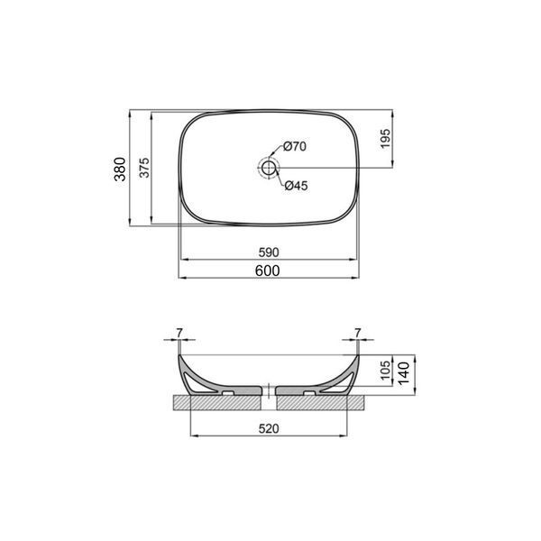 Раковина-чаша Qtap Cardinal 600х380х140 мм White QT04116257W SD00053607 фото