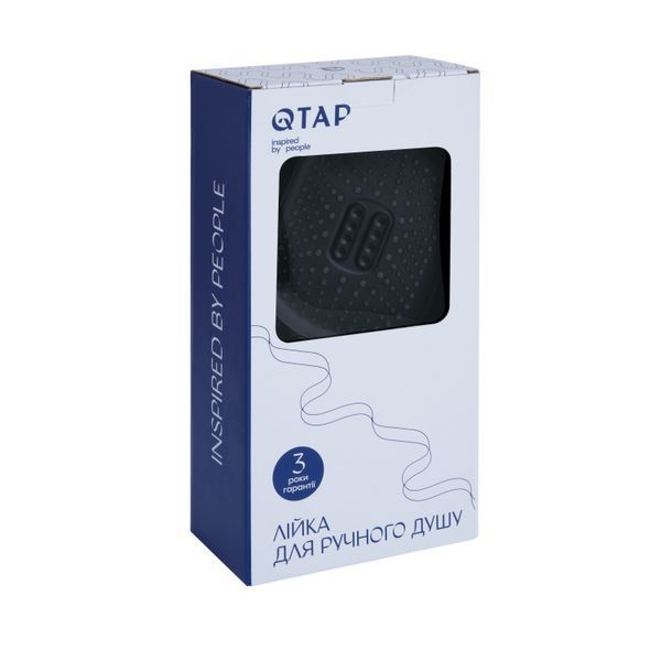 Лійка для ручного душу Qtap Rucni 140*110 мм QTRUC125BLM45961 Black Matt SD00052085 фото