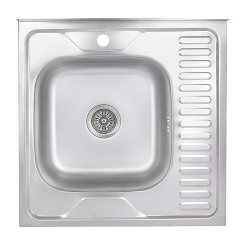 Кухонна мийка Brinex 6060-L 0,6 мм Satin (BRIN6060LSAT06) SD00054106 фото