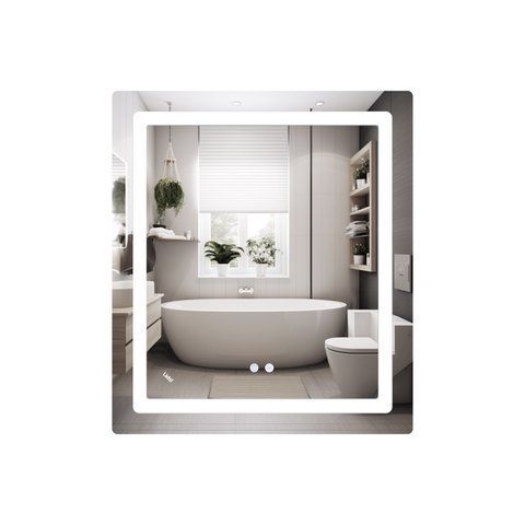 Дзеркало Lidz Kubis 700х800 з LED-підсвічуванням Touch, з антизапотіванням, з димером, рег. яскравості LD78LF9047080 SD00054571 фото