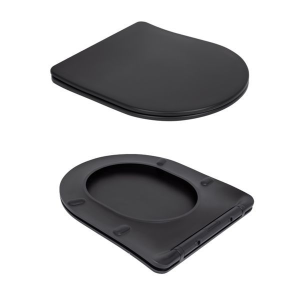 Унітаз підвісний Qtap Robin New Ultra Quiet безобідковий з сидінням Soft-close MATT BLACK QT13332381АSMB SD00052574 фото