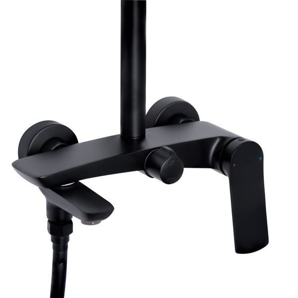 Душова система універсальна Qtap Slavonice на три споживача (з виливом) QTSLA111BLM45911 Black Matt SD00052035 фото