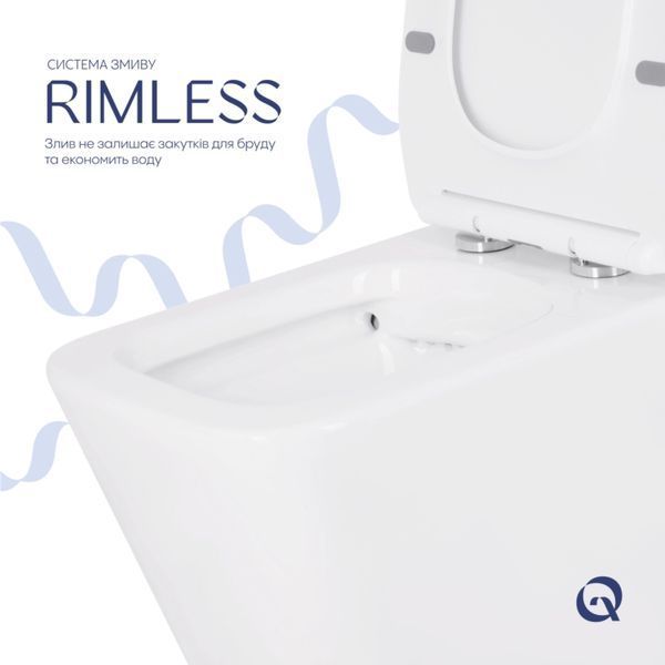 Унітаз-компакт Qtap Crow Eco безобідковий з сідінням Soft-close QTCRO27W48750 SD00054874 фото