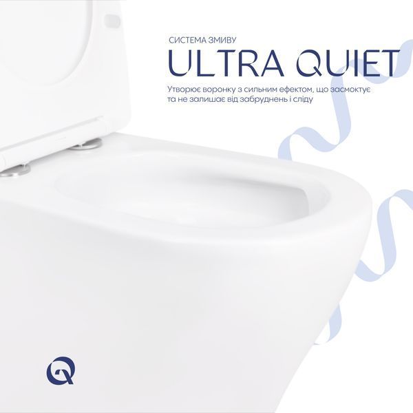 Унітаз-компакт Qtap Cardinal Ultra Quiet безободковий з сидінням Soft-close QT04222168AUQ3W SD00051950 фото