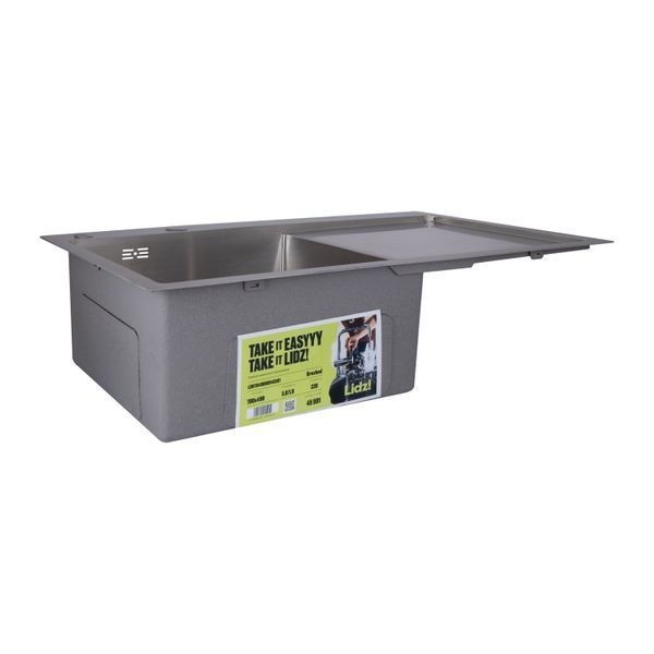 Мийка для кухні інтегрована Lidz Handmade H7849R крило праворуч (LDH7849BRUR45591) Brushed Steel 3,0/1,0 мм SD00051715 фото