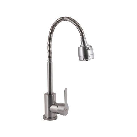 Змішувач для кухні Brinex Pure 015F41 з гнучким виливом Nickel BRIPUR015F41NKL SD00053181 фото