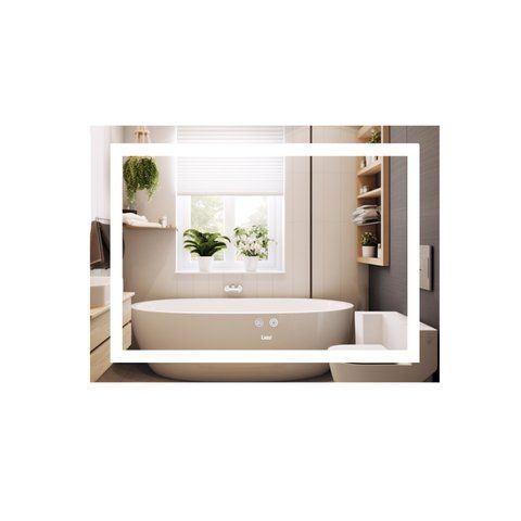 Дзеркало Lidz Kubis (KU1) 700х500 з LED-підсвічуванням Touch, з антизапотіванням, з димером, рег. яскравості LD78LF90448485 SD00054609 фото