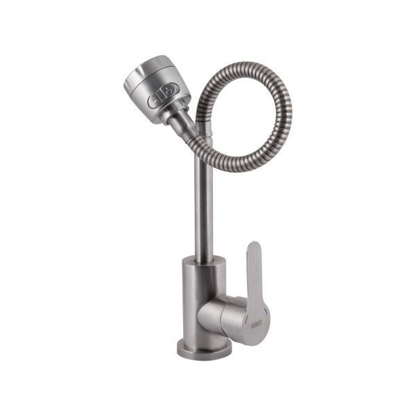 Змішувач для кухні Brinex Pure 015F41 з гнучким виливом Nickel BRIPUR015F41NKL SD00053181 фото