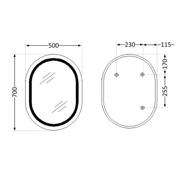Дзеркало Qtap Gemini 500х700 з LED-підсвічуванням Touch, з антизапотіванням, з димером, рег. темп. кольору (3000-6500K) Reverse QT2578R5070 SD00052316 фото