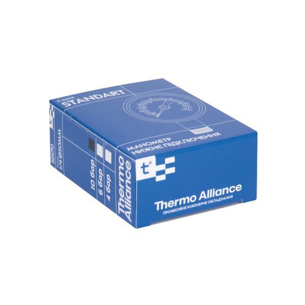 Манометр Thermo Alliance Standart 10 бар 1/4", нижнє підмикання SD17010B SD00021358 фото