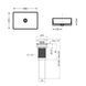 Комплект Qtap Tern: Раковина накладна прамокутна 480х370х135 мм Matt Black + Донний клапан PU03 SD00053424 фото 2
