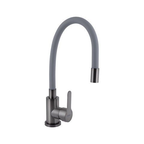 Змішувач для кухні Brinex Pure 015F3 з гнучким виливом Graphite/Grey BRIPUR015F3GRG SD00053182 фото