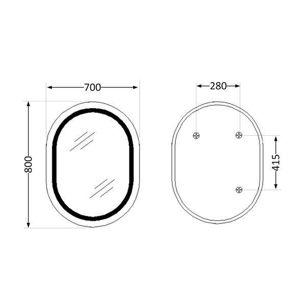 Дзеркало Qtap Gemini 800х700 з LED-підсвічуванням Touch, з антизапотіванням, з димером, рег. темп. кольору (3000-6500K) Reverse QT2578R8071W SD00052318 фото