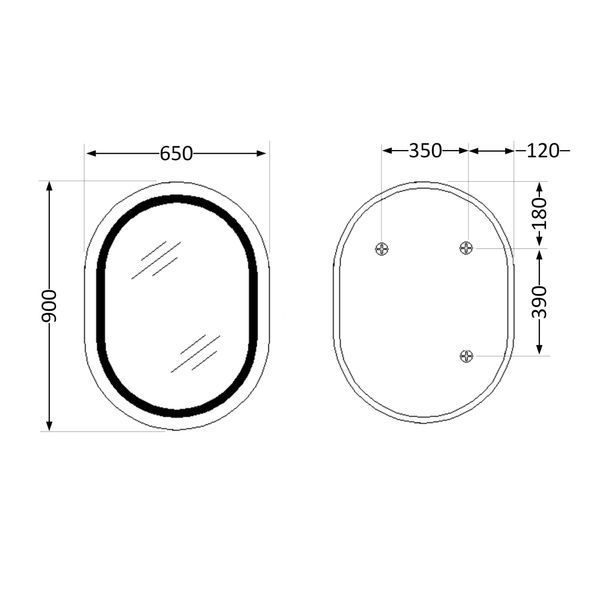 Дзеркало Qtap Gemini 650х900 з LED-підсвічуванням Touch, з антизапотіванням, з димером, рег. темп. кольору (3000-6500K) Reverse QT2578R6590 SD00052320 фото