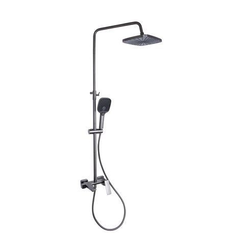 Душова система універсальна Qtap Gemini на три споживача (з виливом) QTGEM111GMB45688 Gunmetal Black PVD SD00051812 фото