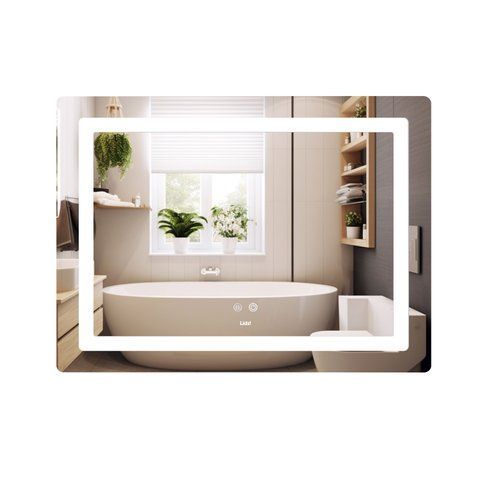Дзеркало Lidz Kubis (KU2) 900х700 з LED-підсвічуванням Touch, з антизапотіванням, з димером, рег. яскравості LD78LF90448452 SD00054576 фото