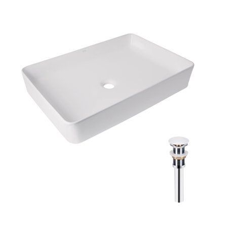 Комплект Qtap Tern: Раковина накладна прамокутна 600x400x110 мм WHITE + Донний клапан PU02 SD00053427 фото