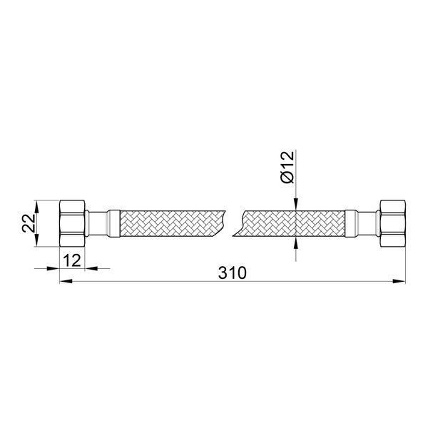 Гнучка підводка для води Thermo Alliance Standart 30 см ГГ SD397W30 SD00010885 фото