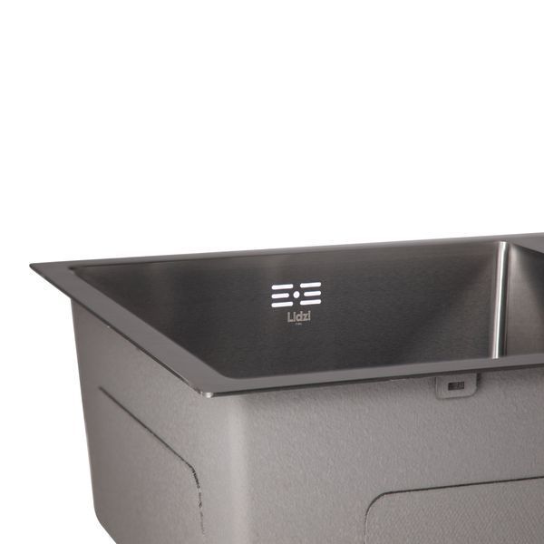Мийка для кухні з двома чашами інтегрована Lidz Handmade H7843 (LDH7843BPVD45586) Brushed Black PVD 3,0/1,0 мм SD00051710 фото
