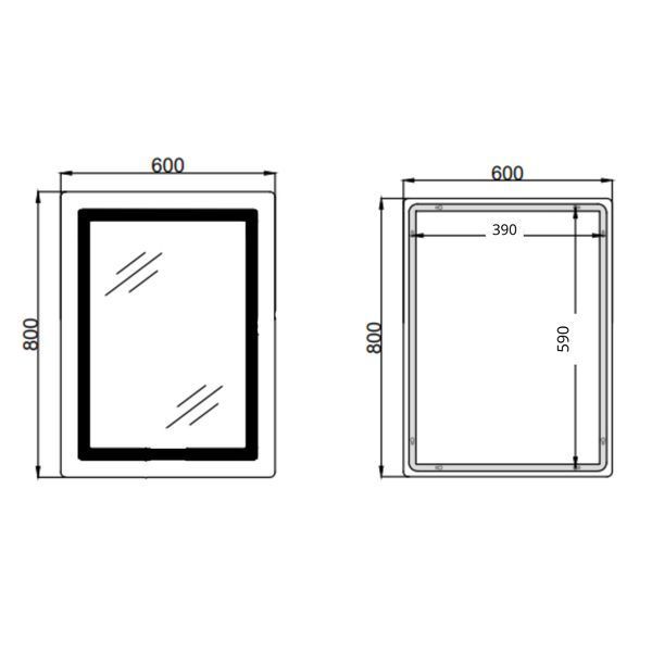 Дзеркало Qtap Cardinal (CA2) 600х800 з LED-підсвічуванням Touch, з антизапотіванням, з димером, рег. темп. кольору (3000-6500K) Reverse QT0478C608048453 SD00054577 фото