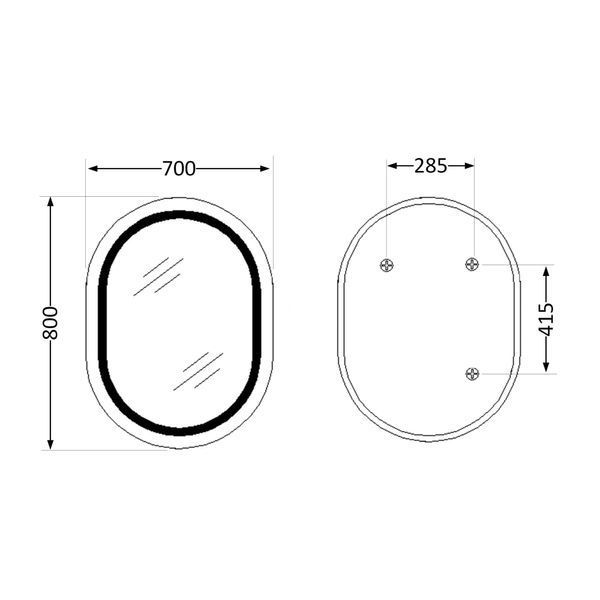 Дзеркало Qtap Gemini 800х700 з LED-підсвічуванням Touch, з антизапотіванням, з димером, рег. темп. кольору (3000-6500K) Reverse QT2578R8072B SD00052319 фото