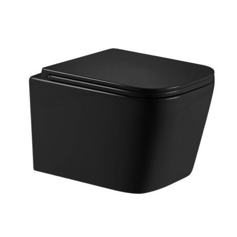 Унітаз підвісний Qtap Crow Ultra Quiet 485&times;340&times;290 мм, Matt Black, з сидінням Slim Duroplast/ Soft-close/ Quick Release QT05335171MB SD00054229 фото