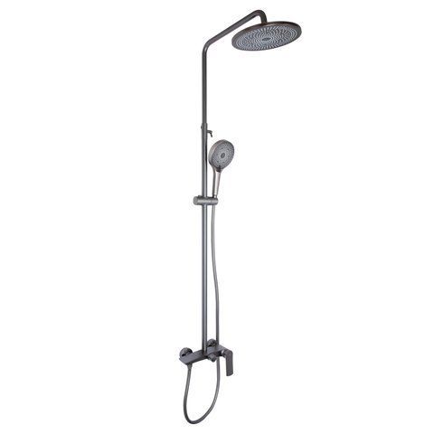 Душова система для душу Qtap Slavonice на два споживача QTSLA110GMB45913 Gunmetal Black PVD SD00052037 фото